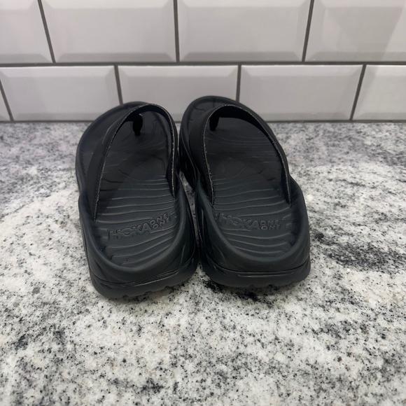 Hoka One One Men's 8 Ora Recovery‎ Flip Flops Black Womens 10 Comfort - Picture 4 of 9
